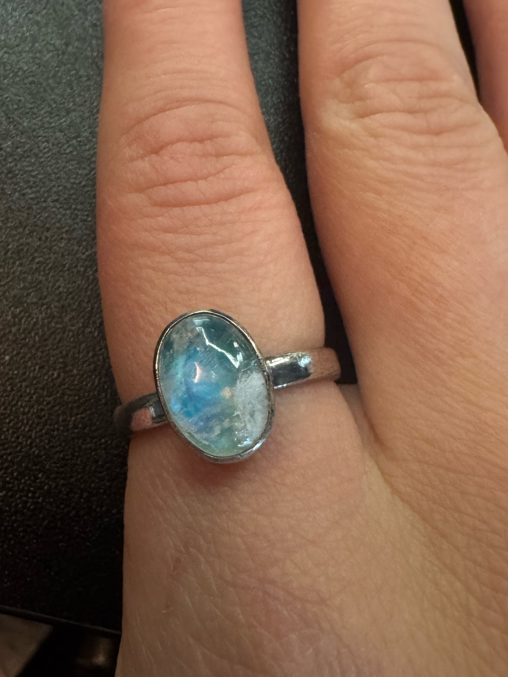 925 sterling silver moonstone ring